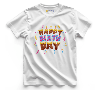 Happy Birthday Artwork Clipart T-Shirt ECHB-15