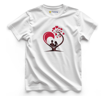 Romantic Couple Vector Printed T-Shirt ECCT-12