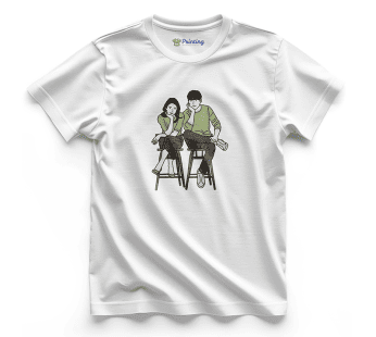 Cool Couple Vector Printed T-Shirt ECCT-13