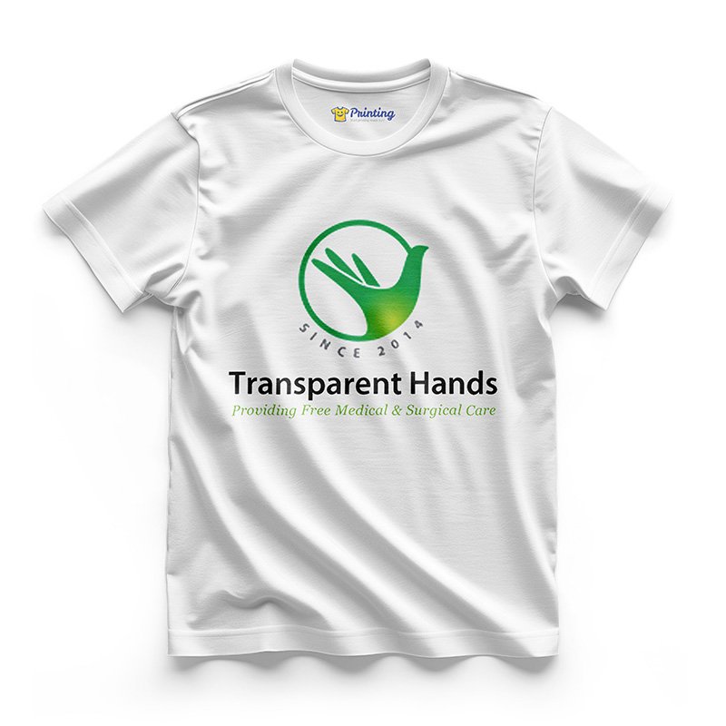 Transparent Hands Logo Printed - Volunteer and NGO Printed T-Shirt EINV11