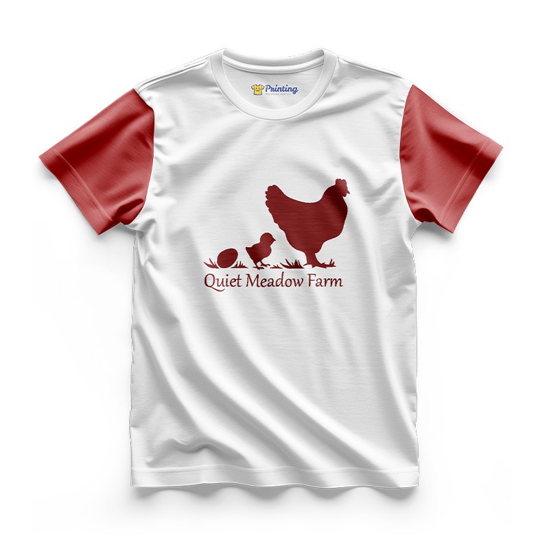 Quiet Meadow Farm Logo Printed - Poultry Farm Staff T-Shirts CBPF06