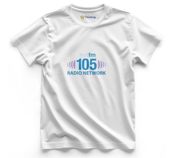 FM 105 Logo Printed – Radio Station Staff T-Shirts CBRS11