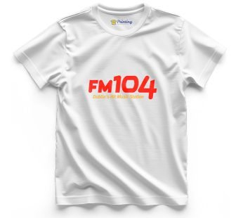 FM 104 Logo Printed – Radio Station Staff T-Shirts CBRS13