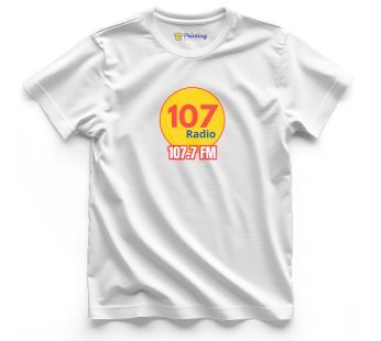 FM 107 Logo Printed – Radio Station Staff T-Shirts CBRS14
