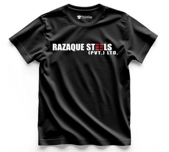 Razaque Steels Logo Printed – Steel Industry Company Staff T-Shirts CBSI08
