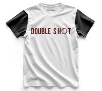 Double Shot Logo Printed – Coffee Café Staff T-Shirts CBCC11